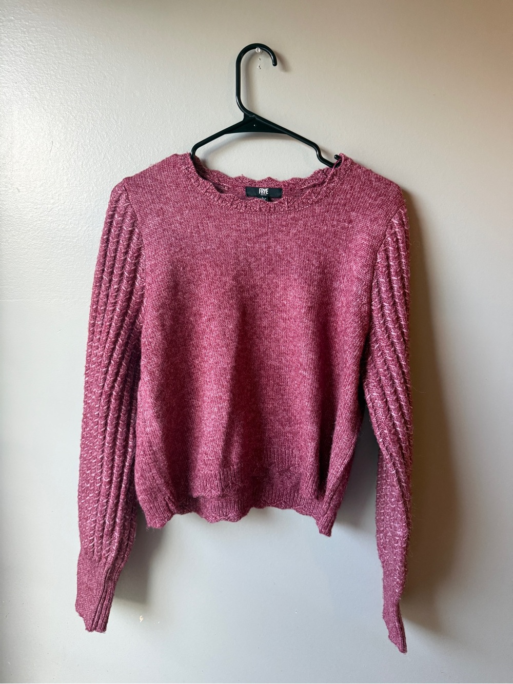 Frye Women’s Textured Knit Sweater Dusty Rose Pink Size Large